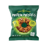 Crisp Power High Protein Pretzel Crisps - 6 Pack x 1.75 oz Crunchy & Flavorful Plant-Based Snack. No Sugar, 28g Protein Per Pack in 3 Savory Flavors, Vegan, Keto Friendly, Non-GMO, Kosher Non-Dairy (1.75 Ounce (Pack of 6), Everything)