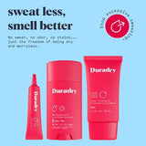 Duradry 3-Step Protection System - AM Deodorant, PM Antiperspirant Gel, Deep Cleansing & Deodorizing Body Wash, Prescription Strength, Excessive Sweating, Hyperhidrosis, Block Sweat & Odor - Barça