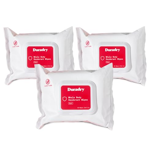 Whole-body Deodorant Wipes for Men & Women- Body Wet Wipes for Sweat & Odor Control, Use for On-the-Go Cleansing, Gym Sessions, Travel, or Rinse-Free Shower Alternative - Aqua Scent, Pack of 3