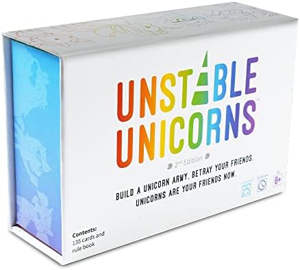 Unstable Games - Unstable Unicorns Base Game - Competitive Award-Winning Card Game For Kids, Teens, Adults - 2-8 Players, Easy, Quick