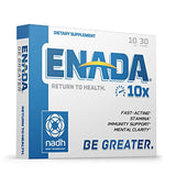 ENADA 10X NADH Supplement with Fast Acting Formula for Active Lifestyle | Natural Energy Booster Great for Jet Lag, Athletic Performance & Studying | Improves Stamina and Mental Clarity | 30 Lozenge