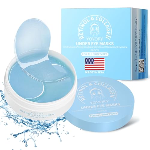 Under Eye Patches Masks - for Eye Bags, Puffy Eyes, Wrinkles, Fine Lines, Dark Circles Treatment with Collagen and Hyaluronic Acid, Moisturizing and Hydrating - 60 Pcs