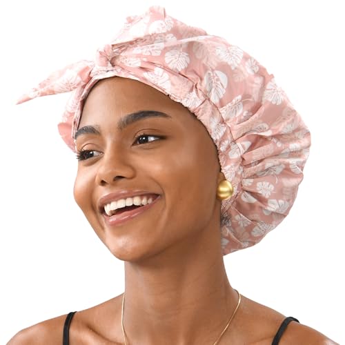 Yanibest Luxury Non-Slip Shower Cap for Women, Adjustable Waterproof Shower Cap, Reusable Cute Shower Cap Hair Cap to Keep Hair Dry