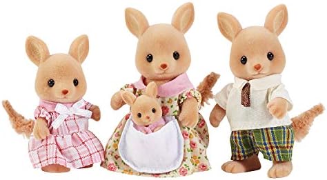 Calico Critters, Hopper Kangaroo Family, Dolls, Dollhouse Figures, Collectible Toys