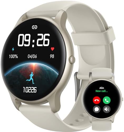Parsonver Smart Watch(Answer/Make Calls), Smartwatch for Women Men, 100+ Sport Modes/Heart Rate/Blood Oxygen/Sleep Tracker, Pedometer, IP68 Waterproof Fitness Tracker for Android iPhone, Starry Silver