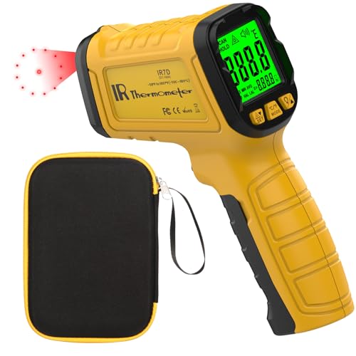 Infrared Thermometer Pyrometer Temperature Gun -58°F to 1796°F, 30:1 Distance Ratio, Laser IR Temp Gun for Cooking, Pizza Oven, Engine, Kilns, Forges, Industry, and Home Repair.