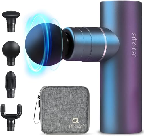 arboleaf Portable Handheld Deep Tissue Massager Gun with Case, Super Quiet for Athletes, Sports, Travel, Home, Office Gifts, Lightweight
