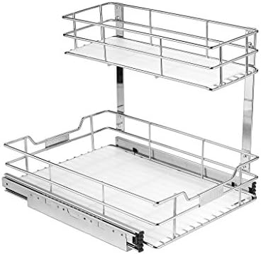 Cuisinart 14" 2-Tier Sliding Cabinet Organizer, Chrome Finish