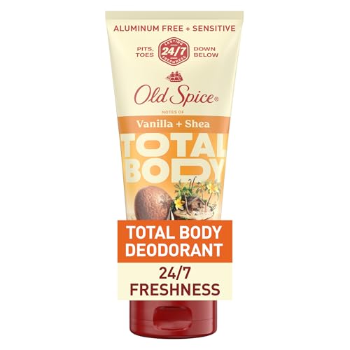Old Spice Whole Body Deodorant for Men, Total Body Deodorant, Vanilla + Shea, Aluminum Free Deodorant Cream for 24/7 Freshness // Dermatologist Tested Whole Body Deodorant, 3.0 oz