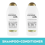 OGX Nourishing + Coconut Milk Shampoo & Conditioner, Set, 25.4 Fl Oz (Pack of 2)