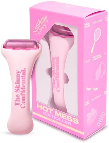 The Skinny Confidential HOT Mess Ice Roller for Face - Facial Roller Skincare Tools Contour, Tighten & De-Puff Skin - Self Care Beauty Gift for Women & Men for Clear, Radiant & Smoother-Looking Skin