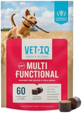 VetIQ 8-in-One Multifunctional Supplement for Dogs, Supports Hip & Joint, Urinary Tract, Immune System, Skin Health and Heart Health, Soft Chews, Made in the USA, 60 Count