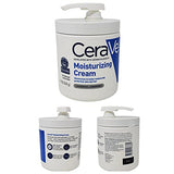 CeraVe Moisturizing Cream Bundle Pack - Contains 19 oz Tub with Pump and 1.89 Ounce Travel Size - Fragrance Free