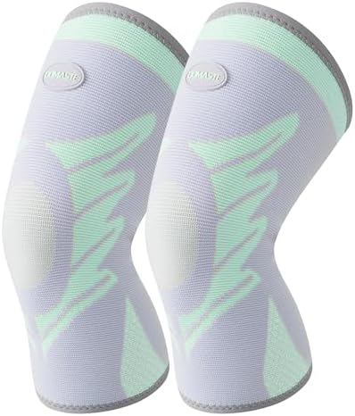 Sports Slim Knee Braces for Women - No-Slip Knee Compression Sleeve for Dance, Yoga, Knee Support for Knee Pain, Joint Pain Relief(Paradise Green, XL, 2 Pack)