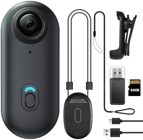 64GB FHD 1080P Mini Body Camera, Wearable Action Body Cam, Thumb Size Hands Free Recording Body Worn Camera, Premium Portable Camcorder Mount Anywhere for Pet Walking, Work, Travel (Black)