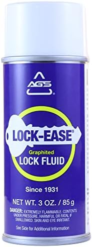 AGS Automotive Solutions Lock-Ease Graphite Lock Lubricant – 3oz Aerosol, Prevents Freezing, Reduces Friction, No Residue, Protects Against Wear & Rust