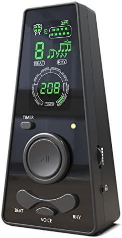Electronic Digital Metronome with Timer for Guitar, Piano, Violin, Ukulele Practice, Advanced Universal Metronome with Tempo Knob, Vocal Counts, Type C and Timing