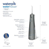 Waterpik Cordless Pulse Rechargeable Portable Water Flosser for Teeth, Gums, Braces Care and Travel with 2 Flossing Tips, Waterproof, ADA Accepted, WF-20 Gray, WF-20CD017