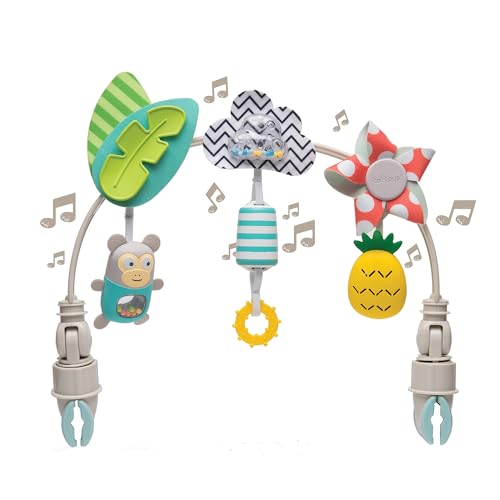 Taf Toys ‘Tropical Orchestra Arch’ | Ideal for Infant & Toddlers, Fits Stroller & Pram, Activity Arch with Fascinating Toys, Stimulates Baby’s Senses and Motor Skills Development, Easier Outdoors