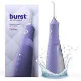 BURST Water Flosser – Electric Cordless Water Floss – 3 Modes, 80-Day Rechargeable Battery, Waterproof – Portable for Travel - Refillable Water Flosser Picks for Teeth Cleaning and Braces – Lavender