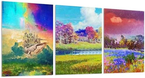 Acoustic Wall Panels, 16 X 12 Inches Acoustic Wall Art Acoustic Panels Sound Absorbing Panels, 3Pcs Soundproof Wall Panels, Decorative Sound Absorbing Wall Art Studio Acoustic