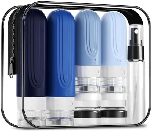 16 Pack Travel Bottles for Toiletries, TSA Approved Silicone Travel Containers jar for Toiletries, Leak Proof Refillable Liqus Shampoo And Conditioner Travel Essentials toiletry Bottles