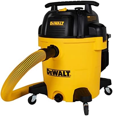 DEWALT 12 Gallon STEALTHSONIC Ultra Quiet Poly Wet Dry Vacuum, DXV12P-QTA Powerful Suction Noise Reduction Vac, 5.5 Peak HP Shop Vacuum for Jobsite/Workshop, Reduce Motor Noise, Yellow