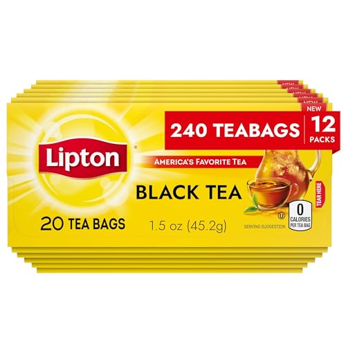 Lipton Tea Bags, Black Tea, Can Help Support Healthy Heart, 20 Tea Bags, 12-Box Count