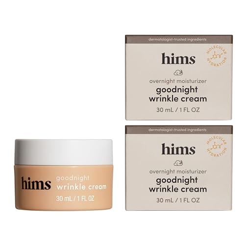 hims Goodnight Wrinkle Cream for Men - Hydrating Mens Face Moisturizer with Hyaluronic Acid, Shea Butter & Caffeine - Reduces Wrinkles While You Sleep - 2 pack