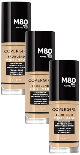 COVERGIRL TruBlend Matte Made Liquid Foundation, Caramel Beige (Pack of 3)