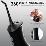 ZPN Water flosser for Teeth Cleaning and Flossing with 5 Replaceable Jet Tips, IPX7 Waterproof Water Flosser Portable and Rechargeable for Home and Travel with 4 Modes Normal/Soft/Pulse/Custom (Black)