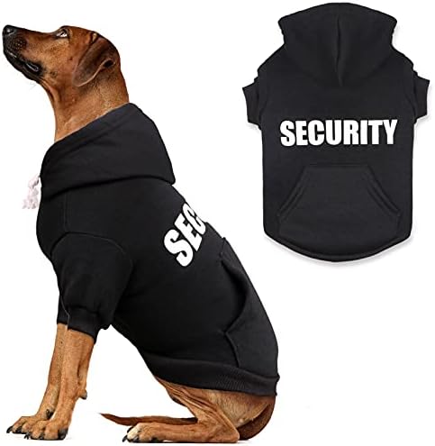 Dog Hoodie Security Dog Sweater Soft Brushed Fleece Dog Clothes Dog Hoodie Sweatshirt with Pocket Dog Sweaters for Large Dogs(XL)