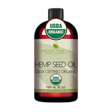 OPO Organic Hemp Seed Oil - 16 oz - USDA Certified Organic - Pure, Cold Pressed, Non-GMO, Extra Virgin, Vegan, Premium Bulk Carrier Oil, Omega 3,6,9, Tinctures DIY Essential Oils Formulations Soap