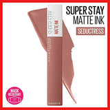 MAYBELLINE Super Stay Matte Ink Liquid Lipstick Makeup, Long Lasting High Impact Color, Up to 16H Wear, Seductress, Light Rosey Nude, 1 Count