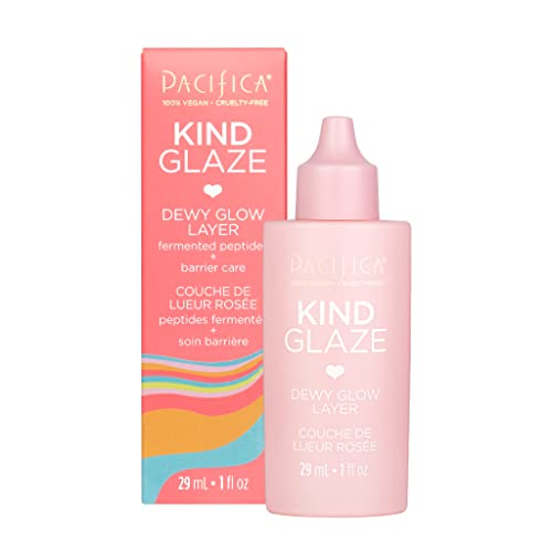 Pacifica Makeup Primer – Kind Glaze Dewy Glow Layer, Hydrating Primer with Vegan Collagen, Squalane & Ceramides for Soft-Focus Radiance, Vegan & Cruelty-Free, 1 fl oz
