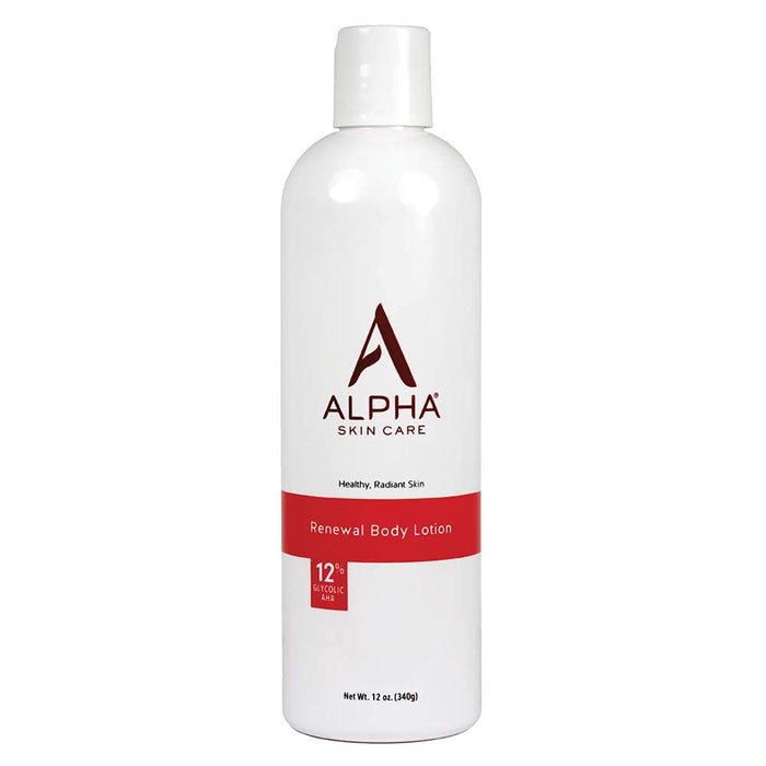 Alpha Skin Care Revitalizing Body Lotion with 12% Glycolic AHA, Simple and Effective Multi-Purpose Daily Moisturizer Hydrates and Exfoliates with Anti-Aging, 12 Oz