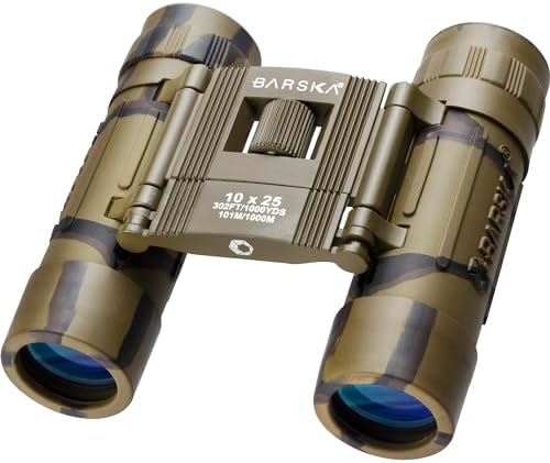 Barska Lucid View 10x25 Camo Compact Binoculars for Outdoor Travel Hunting Hiking Events