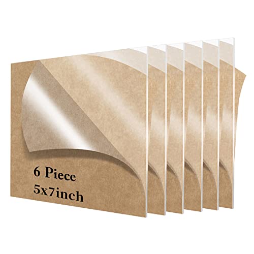 6 Pieces 5x7 Acrylic Sheet Blank Acrylic Signs, 1/8 inch Thick Acrylic Sheet Perfect for Wedding Table Numbers, Acrylic Table Signs, Engrave, Calligraphy and Painting…