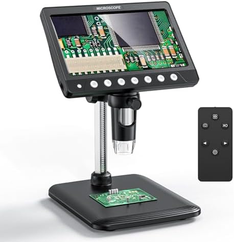 Microscope-LCD Digital Coin Microscope 500x, Coin Magnifier with 8 Adjustable LED Lights, PC View Compatible with Windows/MacBook,7 Inch