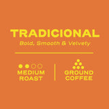 Sello Rojo, Tradicional Medium Roast Ground Coffee Bag, 16 oz, Pack of 2