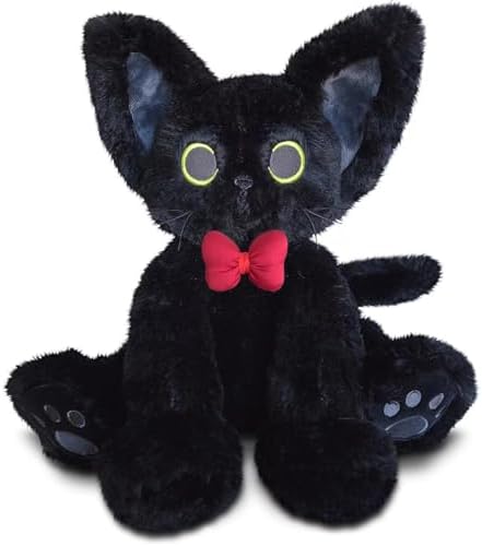 Cuckool Black Cat Stuffed Animals, Microwavable Stuffed Animals Heating Pad for Cramps, Pain Stress Relief, Heatable & Coolable Lavender Scented Cat Plush Toys for Anxiety, Women & Kids Bedtime