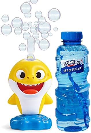 Little Kids Baby Shark NO Spill Musical Bubble Machine,Bubble Toy for Baby, Toddlers and,Amazon Toys Exclusive with 20oz of Extra Bubble Solution 91273E Multicolor