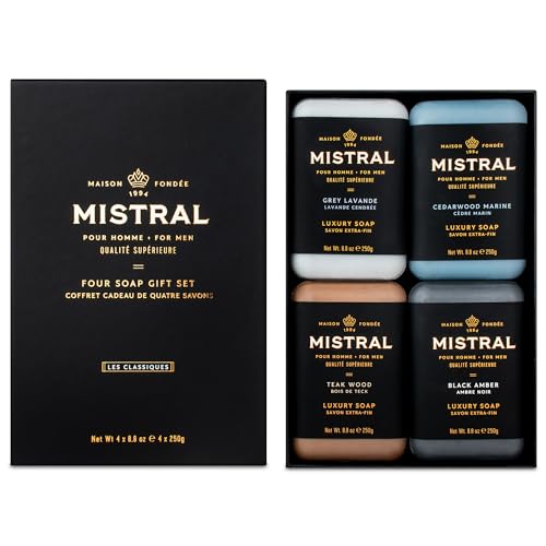 Mistral Men's Bar Soap Organic, 4 Bar Set