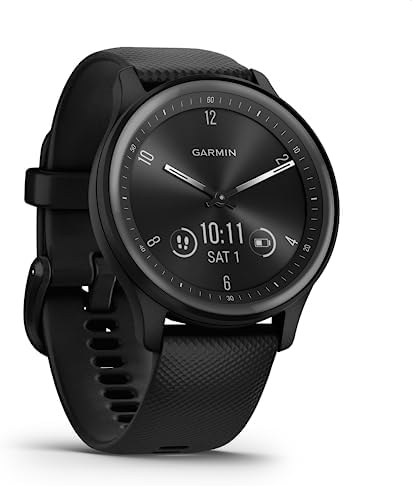 Garmin vivomove Sport, Hybrid Smartwatch, Health and Wellness Features, Touchscreen, Black