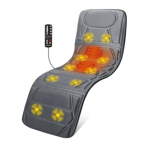Snailax Full Body Massage Mat, Massage Mattress Pad with 2 Heating Pads, 10 Vibration Motors, Full Body Massager for Neck and Back Pain Relief, Gifts