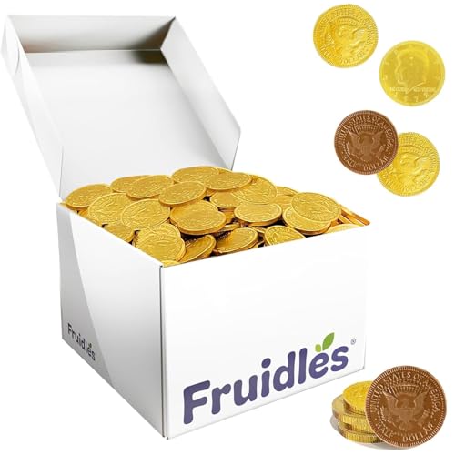 Milk Chocolate Coins, Gold Half Dollar Chocolate Coins, Made with Premium Belgian Chocolate, Nut Free, Non-GMO, Kosher Dairy (500 Coins)