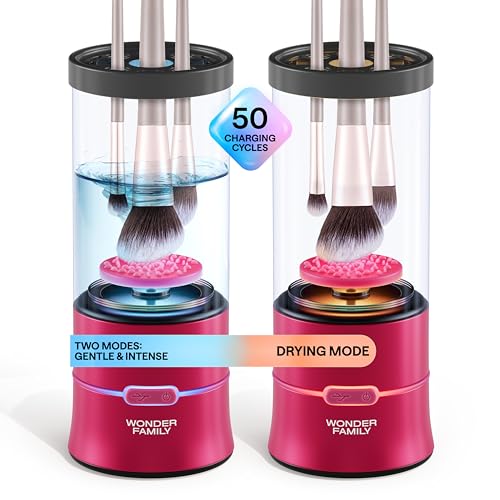 2-in-1 Electric Makeup Brush Cleaner Machine - Clean and Dry Makeup Brushes & Tools & Sponges Automatically - Makeup Brush Dryer & Washer - Gifts for Women - Make Up Brush Cleaner Cleanser Machine