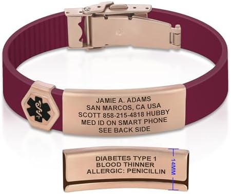 Divoti Custom Engraved Medical Alert ID Bracelet – Dual-Sided Laser Etching, Silicone Wristband, Stainless Steel Security Clasp – Adjustable & Trim-to-Fit – Emergency Medical Info Band for Men & Women