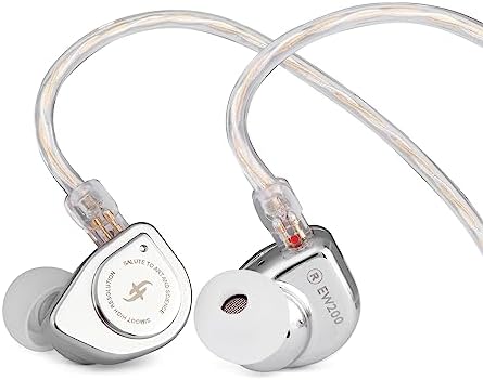 Linsoul SIMGOT EW200 10mm SCP Diaphragm Dynamic Driver in-Ear Earphones with All Metal Body, Detachable 0.78mm 2pin Silver-Plated OFC Cable for Audiophiles Musicians (EW200 Without Mic)