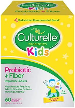Culturelle Kids Probiotic + Fiber Packets (Ages 1+) - 60 Count - Digestive Health & Immune Support - Helps Restore Regularity
